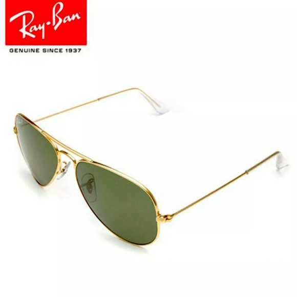 RayBan Aviator Gold Frame Sunglasses with Dark Lenses GUC - Picture 3 of 14